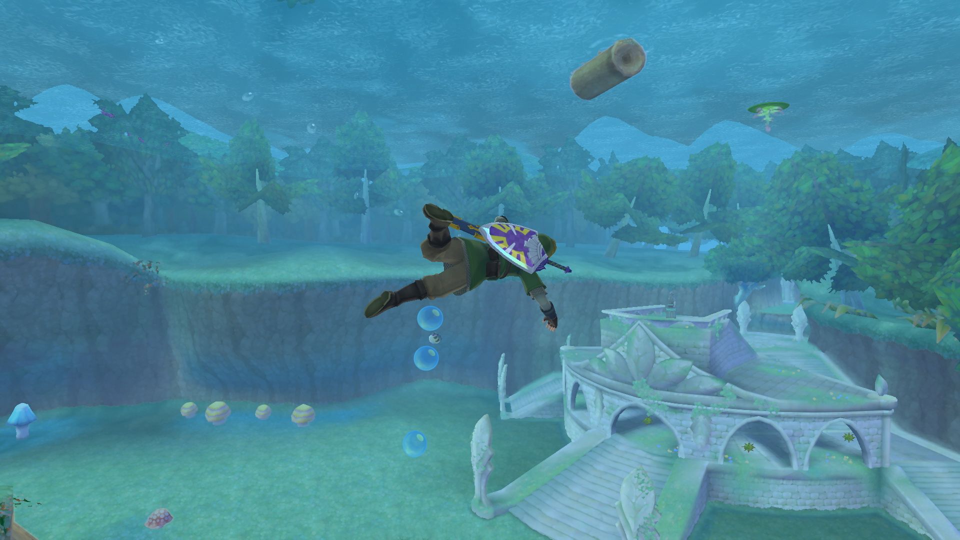 Lejand nan Zelda Skyward Sword Link Swimming
