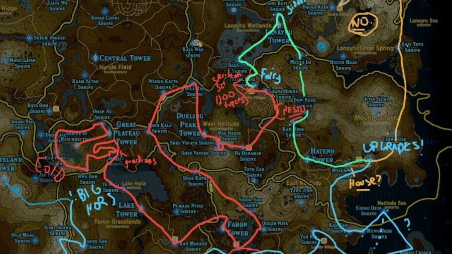 Bagaimanakah anda merancang laluan anda melalui Hyrule?