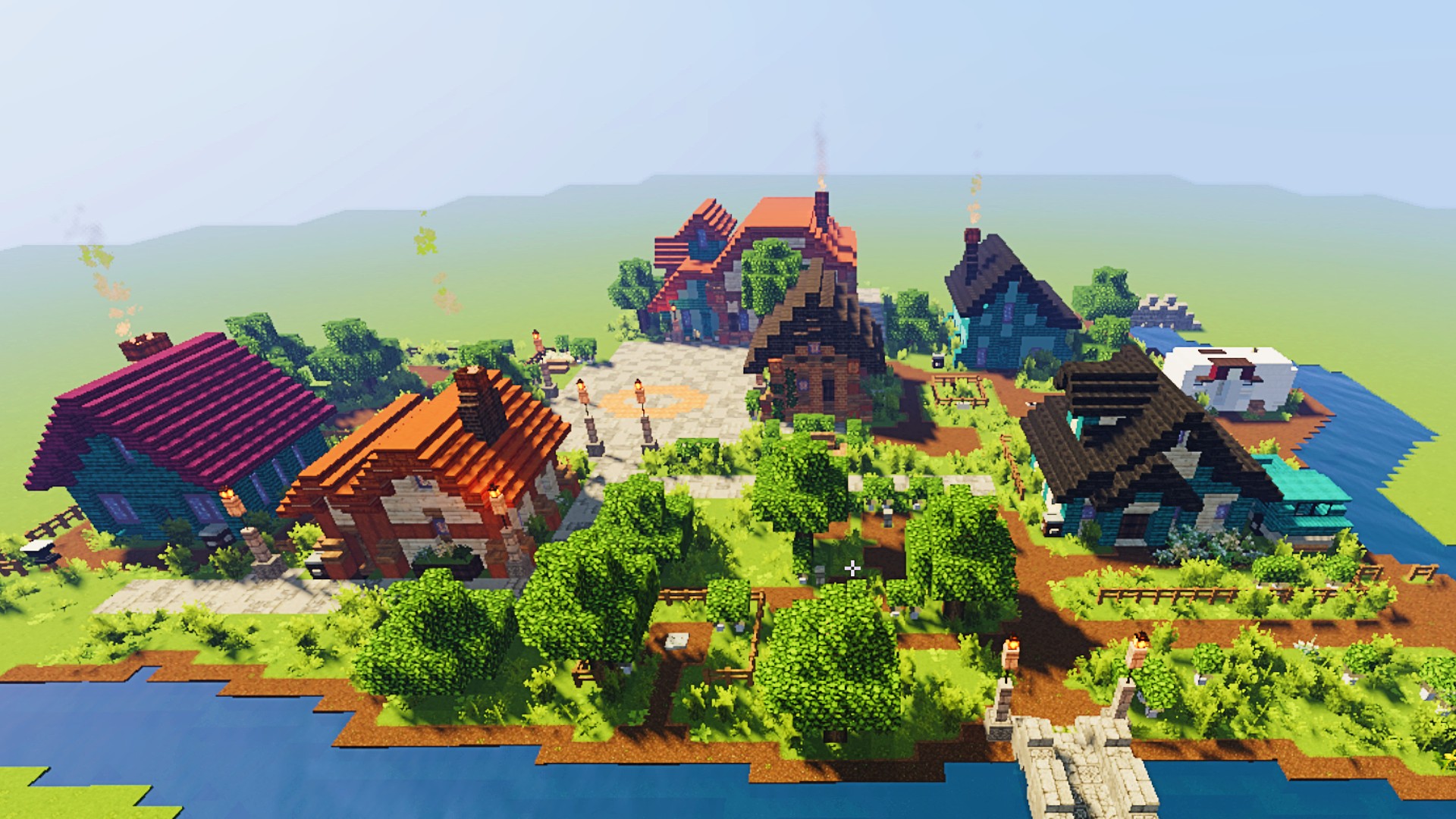 Minecraft Stardew Town Square