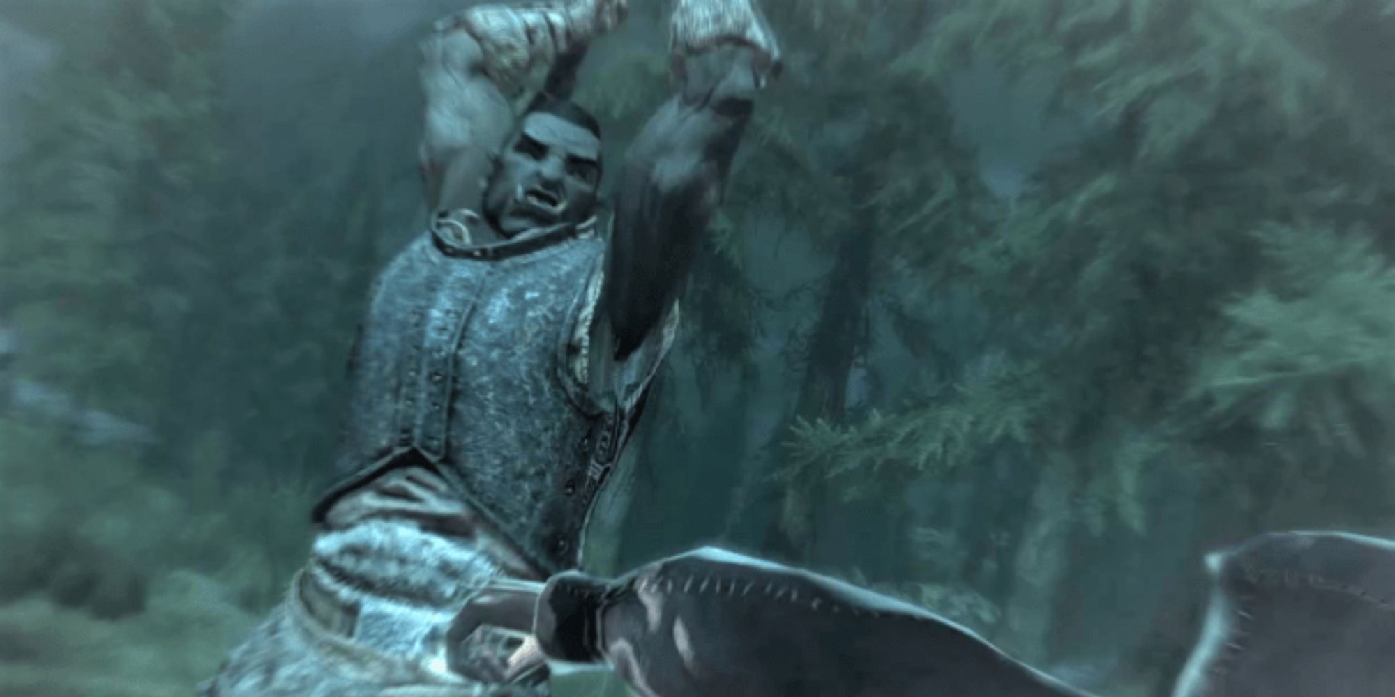 Skyrim Two Handed Power Attack And Orc Character