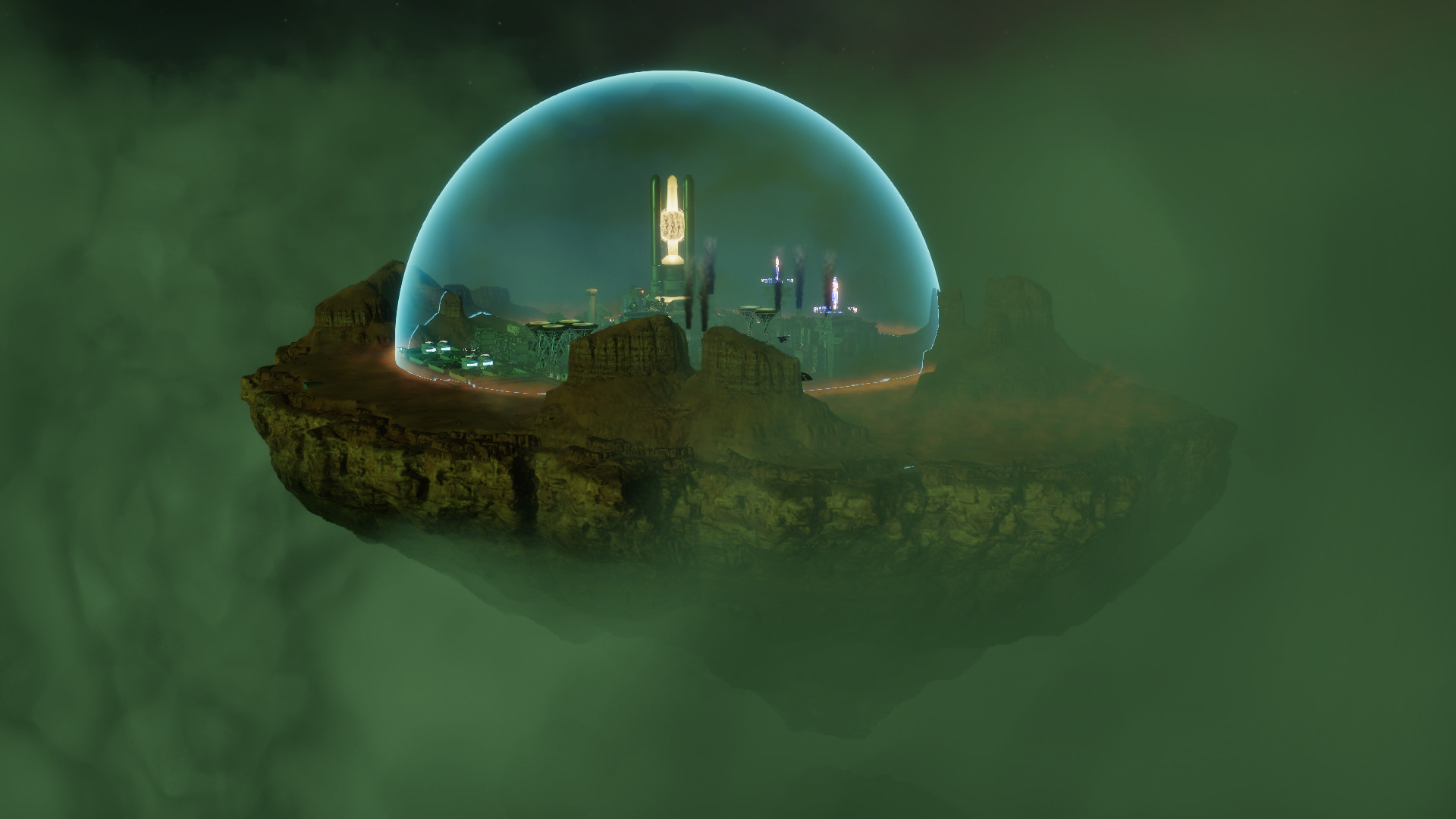 Sphere je sci-fi staviteľ mesta zasadený do plávajúcej bubliny