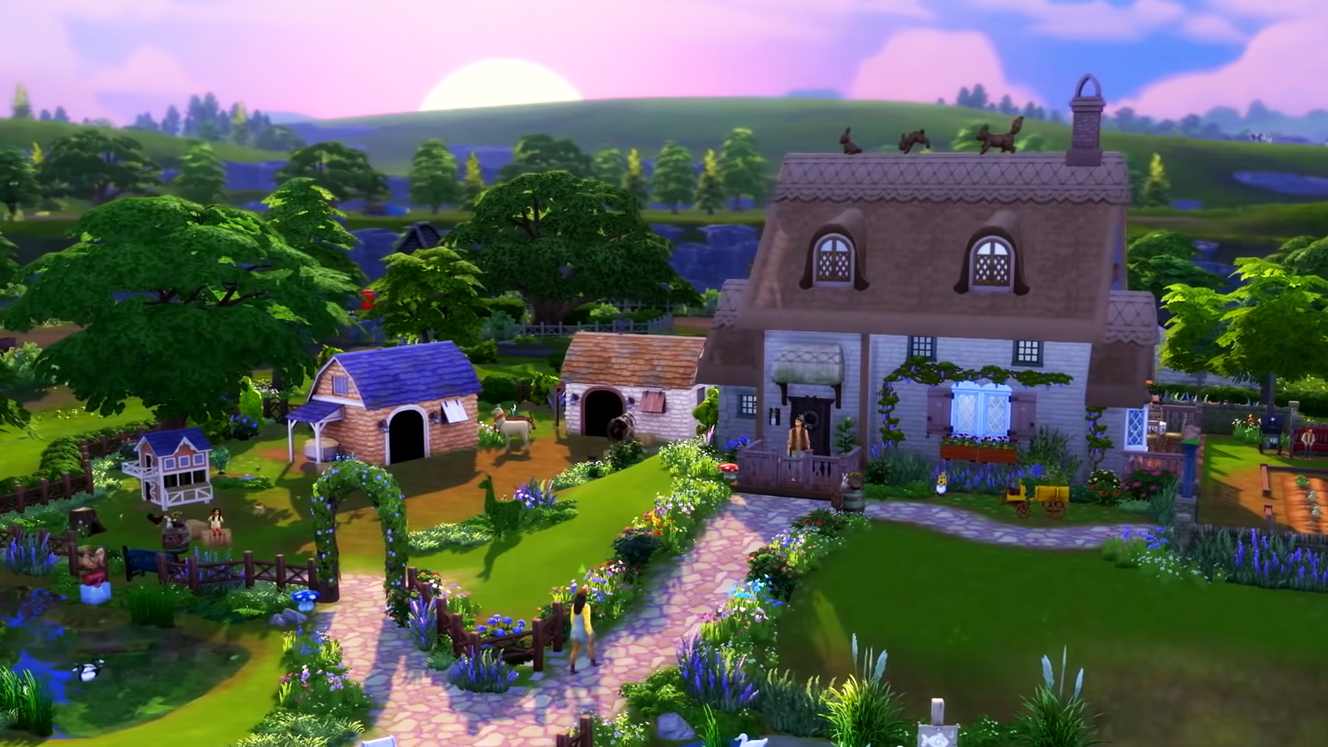 Sims 4 Cottage Living dat lage, trelè, ak jeu