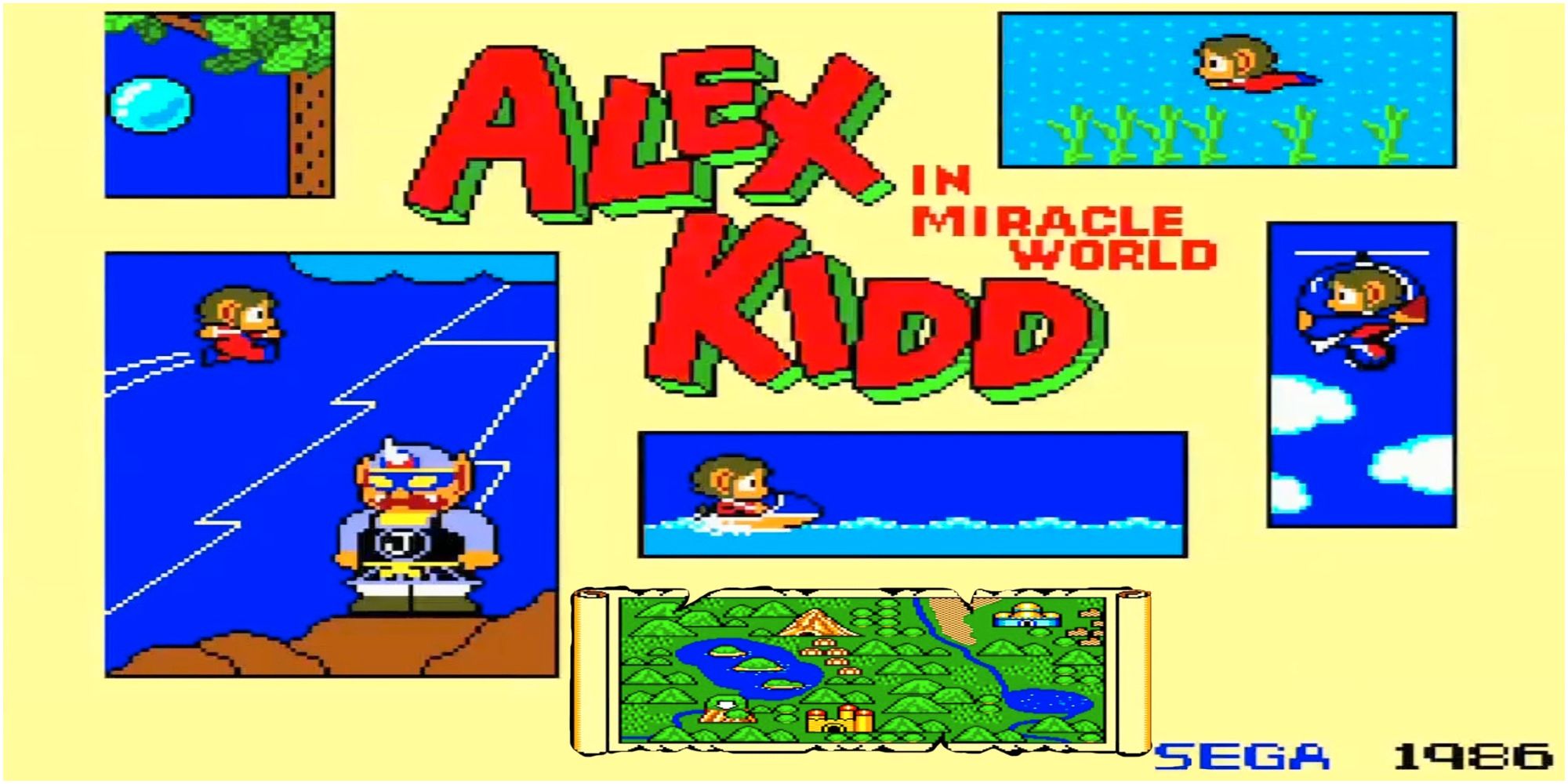 Alex Kidd în Miracle World Title Screen