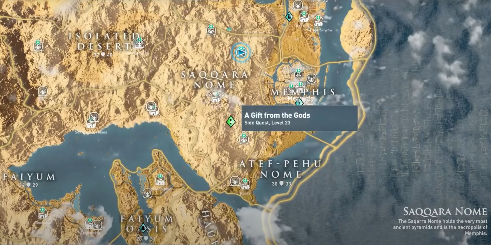 Assassins Creed Origins Gift From The Gods Quest Location