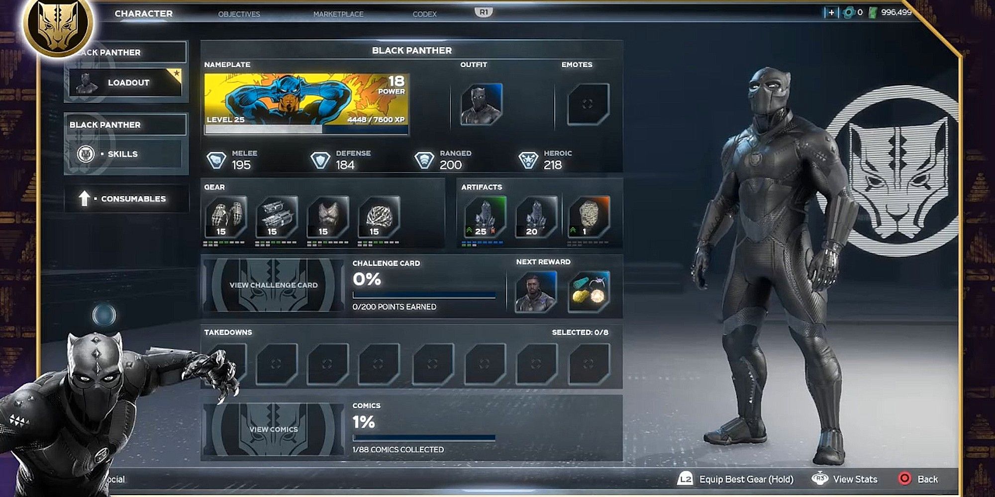 Interface utilisateur retravaillée par Avengers avec Black Panther
