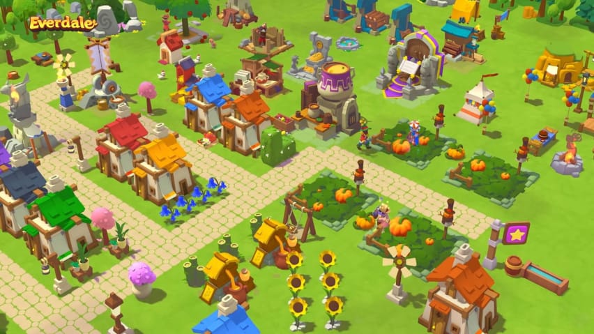 Un village animé dans le nouveau jeu Supercell Everdale