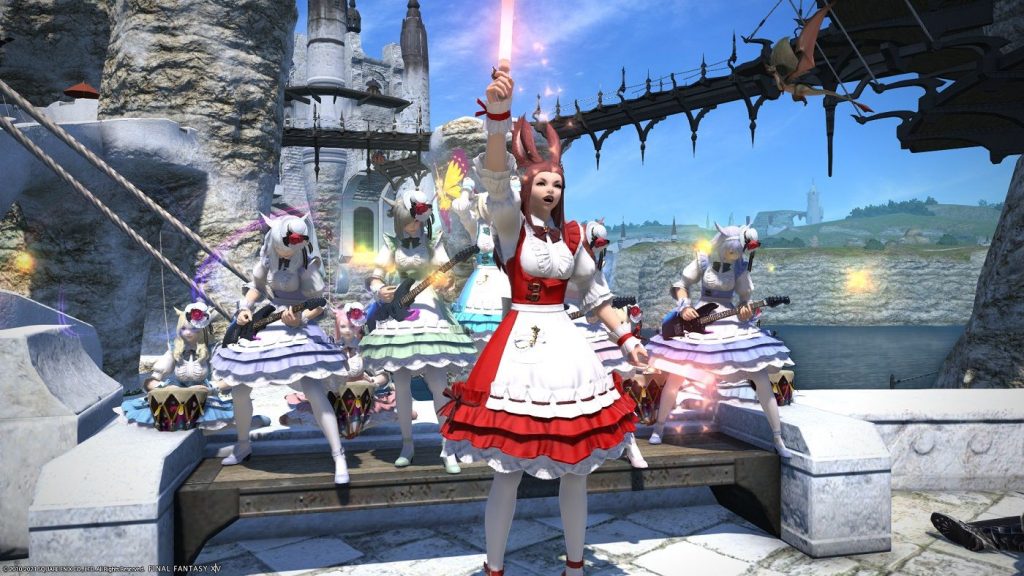 Final Fnatasy 14 The Songbirds Idol Band In Limsa Lominsa Lower Decks