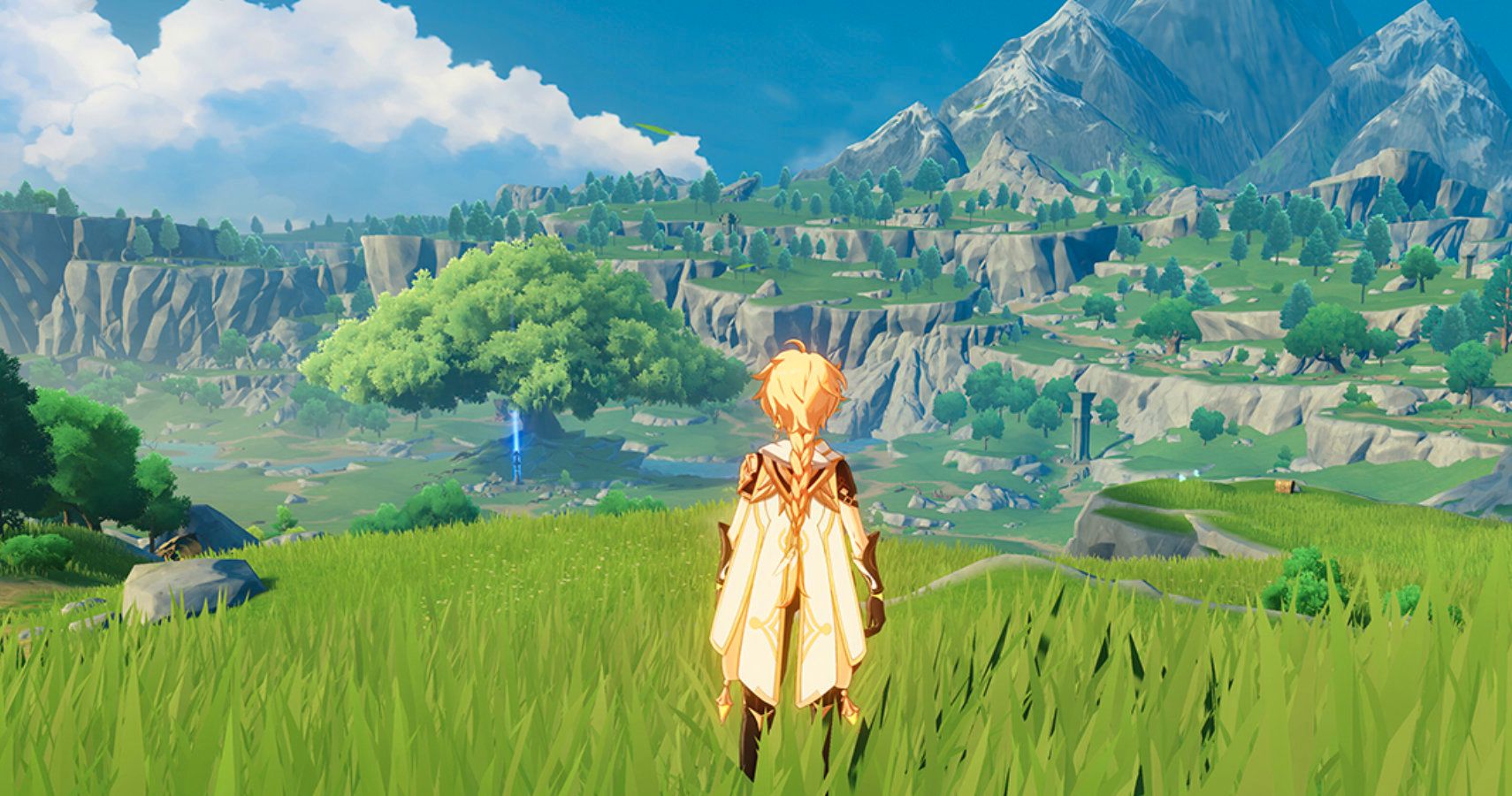 Genshin Impact Aether Overlooking Mountains