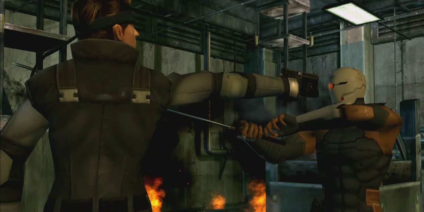 Metala Gear Solid Twin Snakes Snake e kū'ē iā Grey Fox