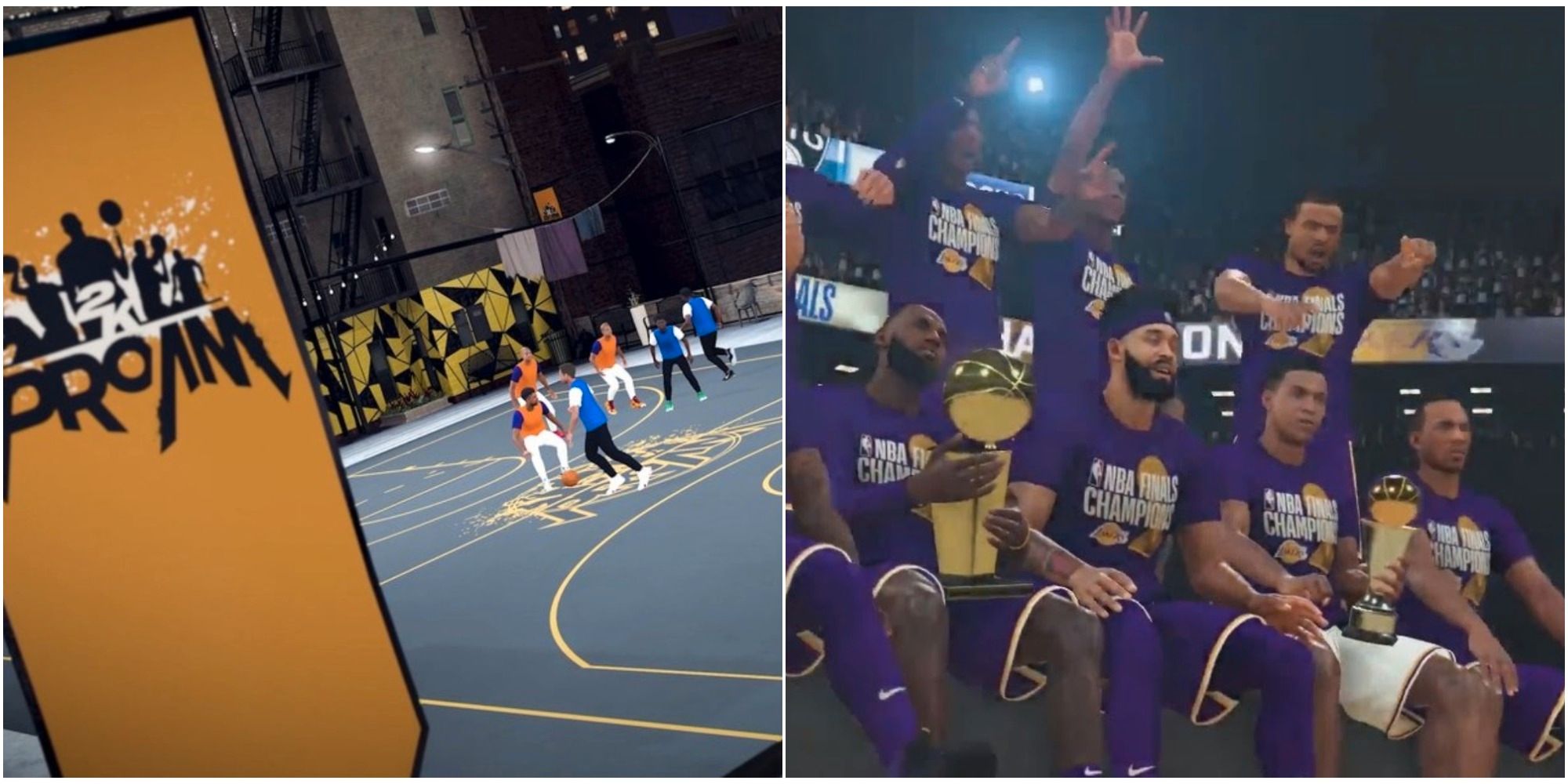 Nba 2k21 Gym Rat Collage Pro Am en Championship Lakers-team