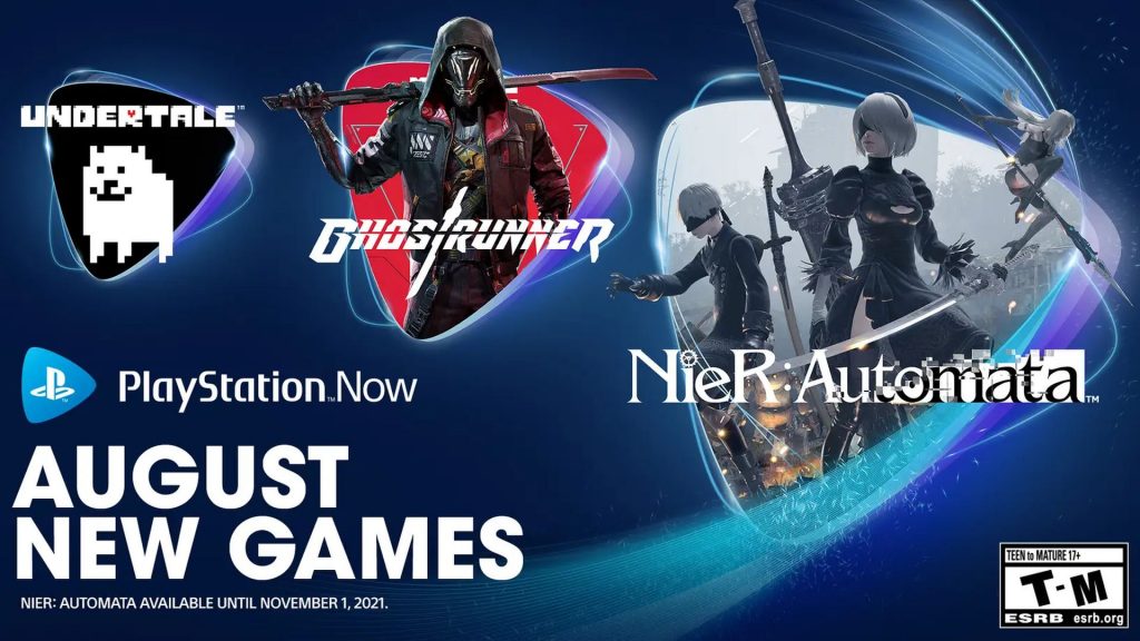 PlayStation Now_NieR Automata_Undertale_Ghostrunner