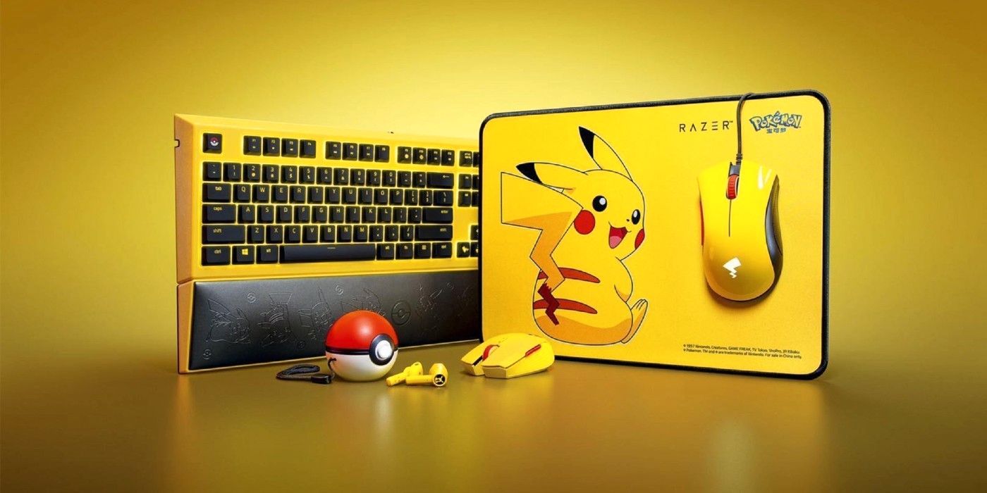 فن پوکمون صفحه کلید با مضمون Pikachu را نشان می دهد