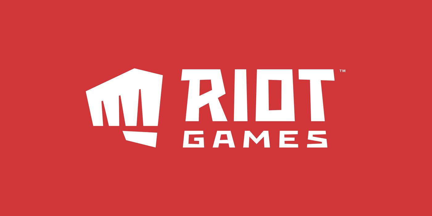 Riot Games Logg hvit på rød