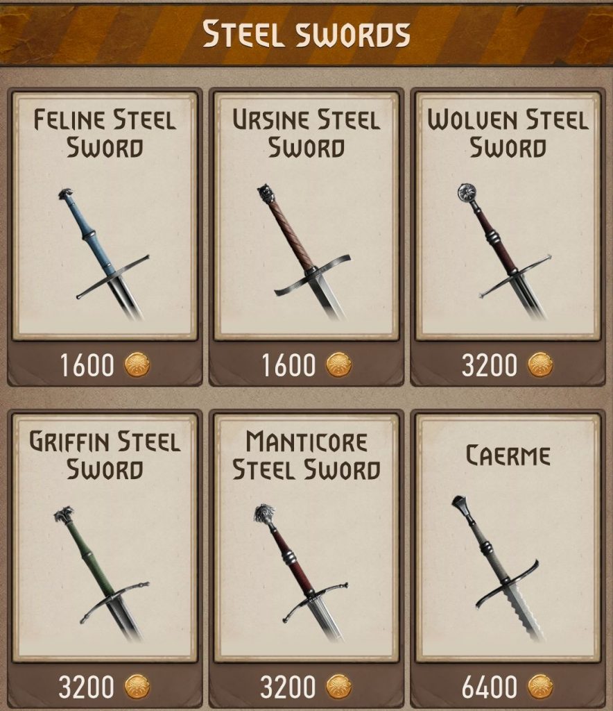 Shop Equipment Steel Swords The Witcher Monster Slayer Cropped