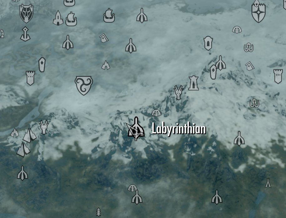 Lokasyon sa Mapa sa Skyrim Labyrinthian