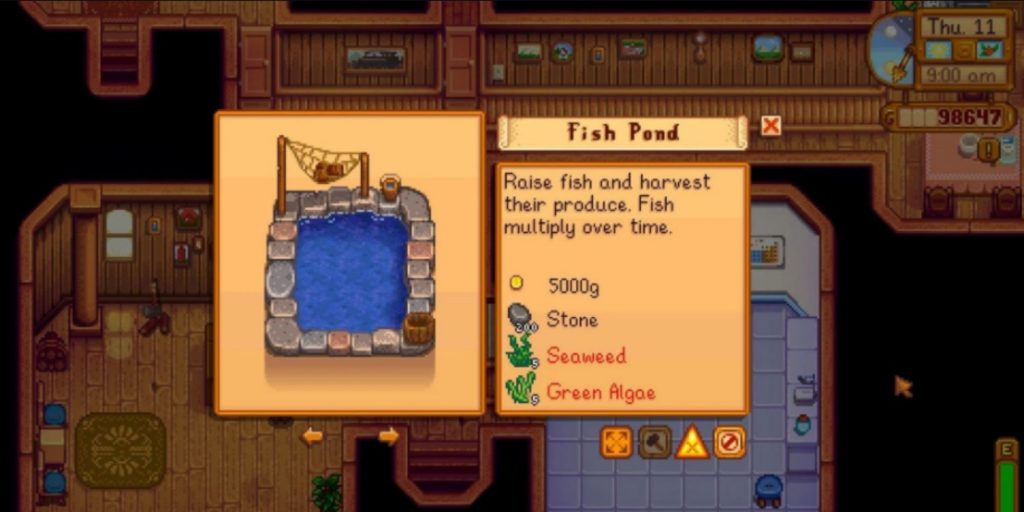 Stardew Valley Fish Pond Building Requirements