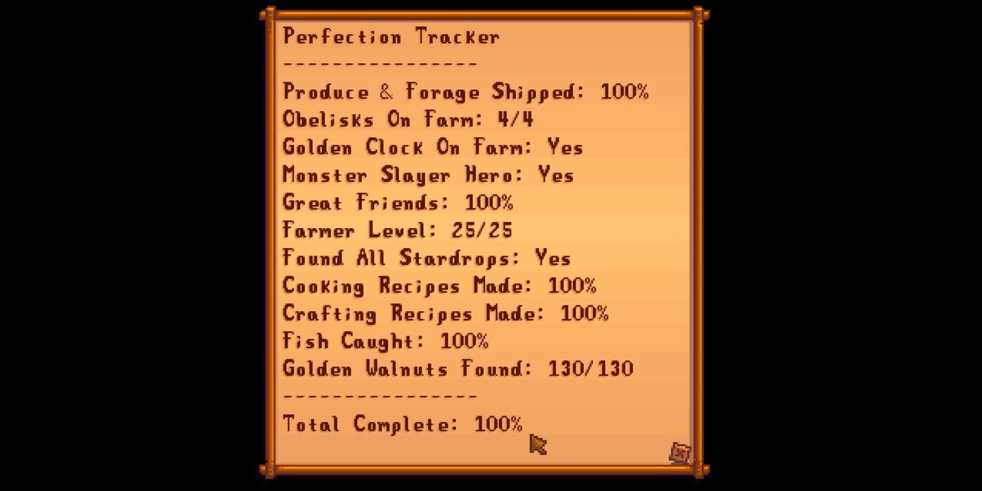 Stardew Valley Perfectio Tracker 3