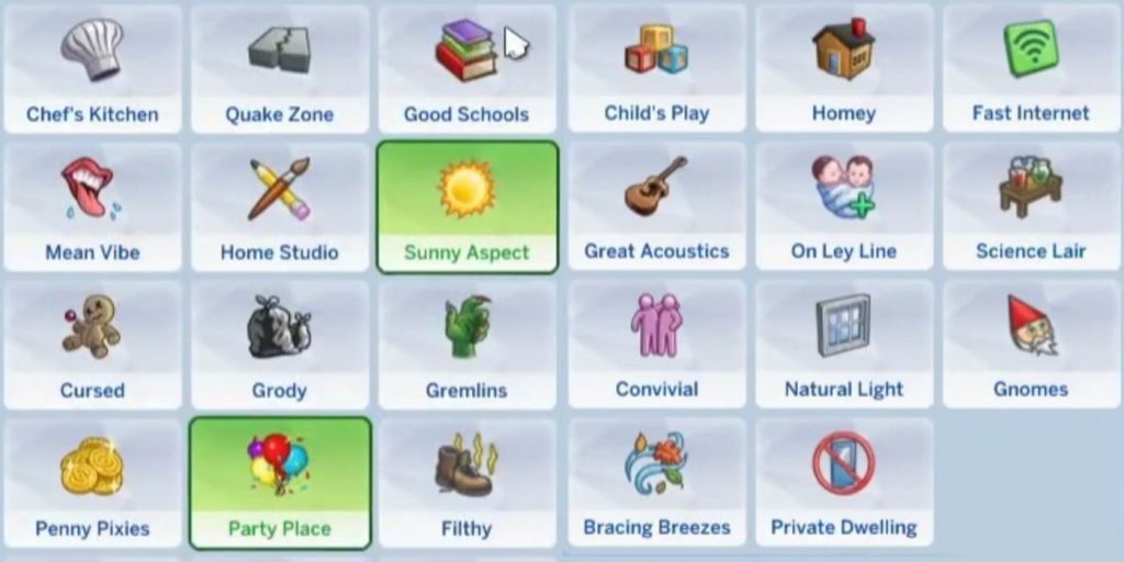 The Sims 4 Lot Traits