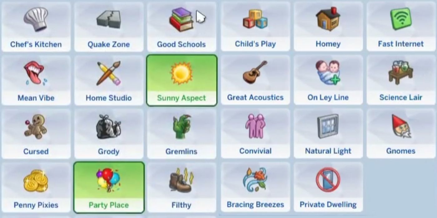 The Sims 4 Lot Traits
