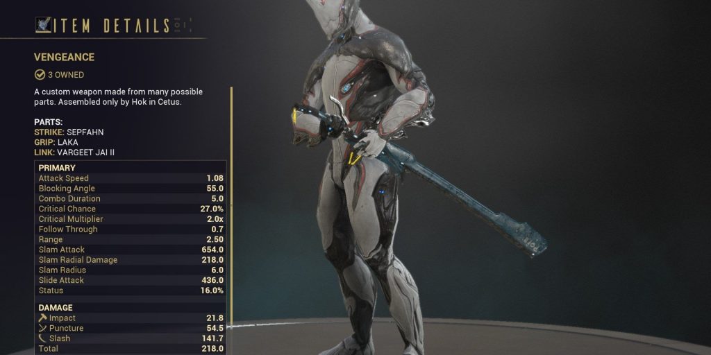 Warframe Custom Zaw