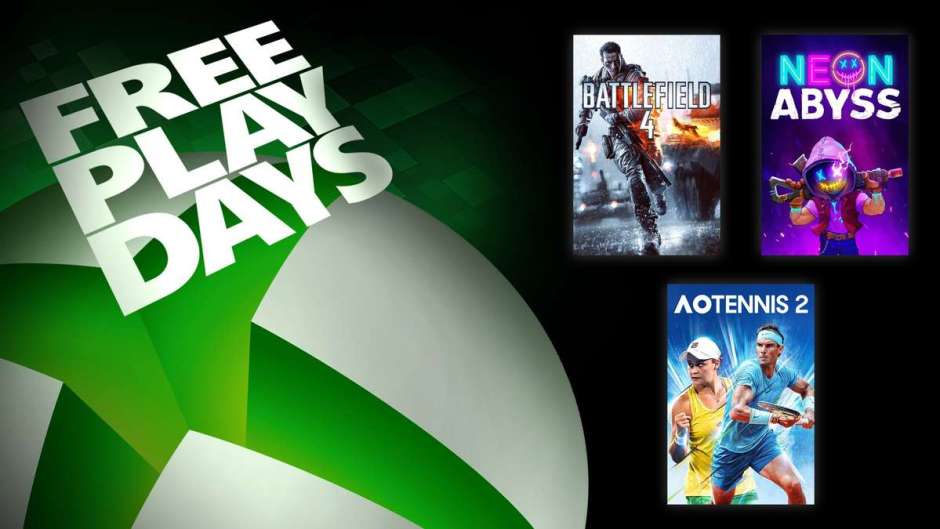 Kostenlose Xbox-Spieltage Battlefield 4 Neon Abyss Ao Tennis 2