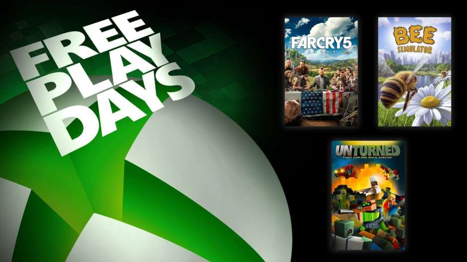 Dina Play Gratis Xbox: Far Cry 5, Unturned, Bee Simulator