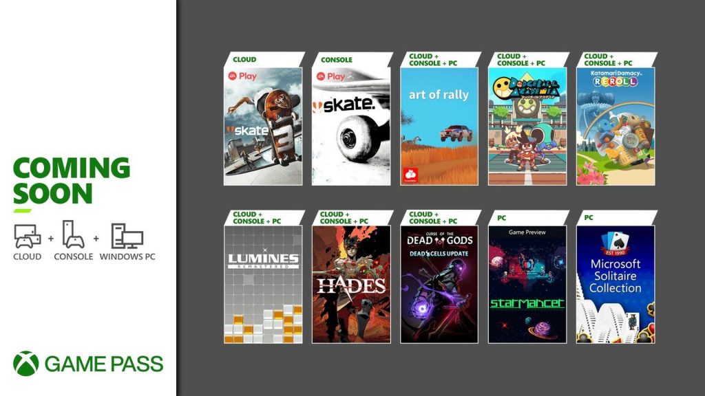 Xbox Game Pass, жнівень 2021 г. 1024x576