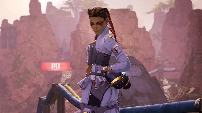 apex legends loba looking at the screen.