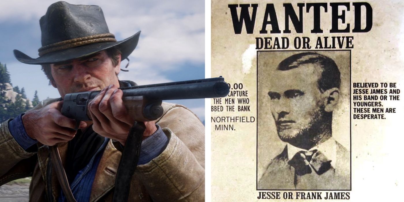 Arthur Morgan Red Dead Redemption 2 Jesse James Wanted ပိုစတာ