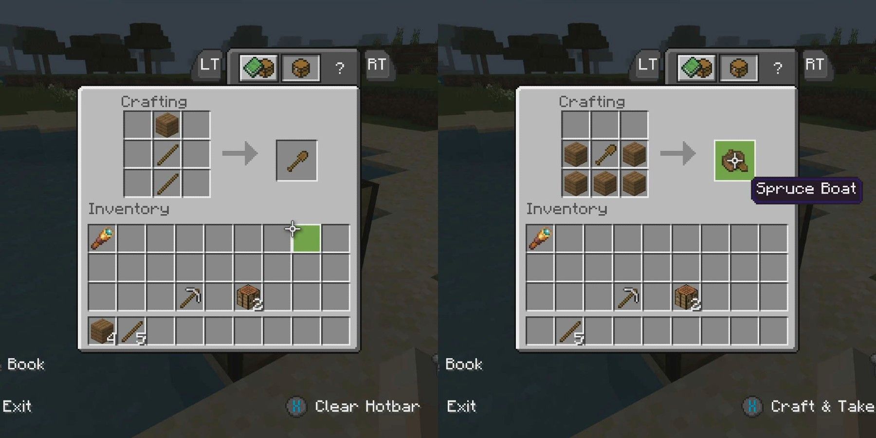 Crafting Shovels And Boats Minecraft