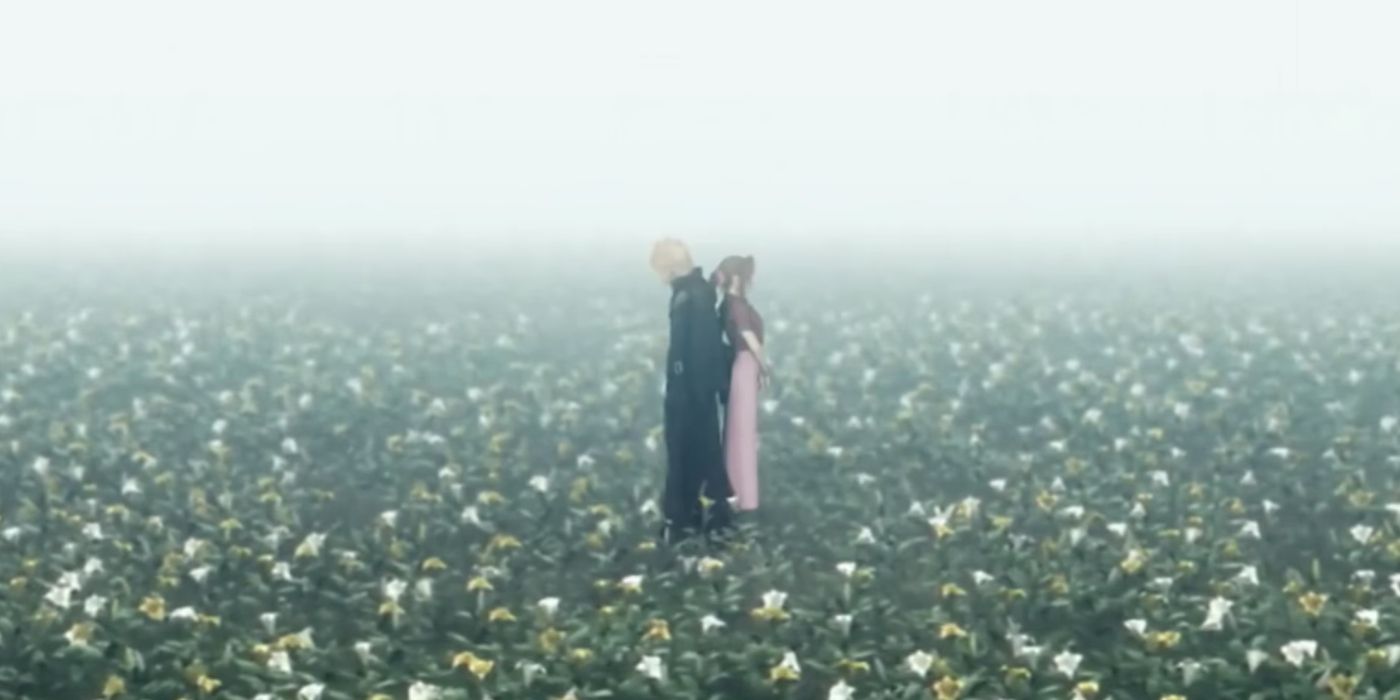 Final Fantasy 7 Advent Tamariki Cloud And Aerith Among Flowers