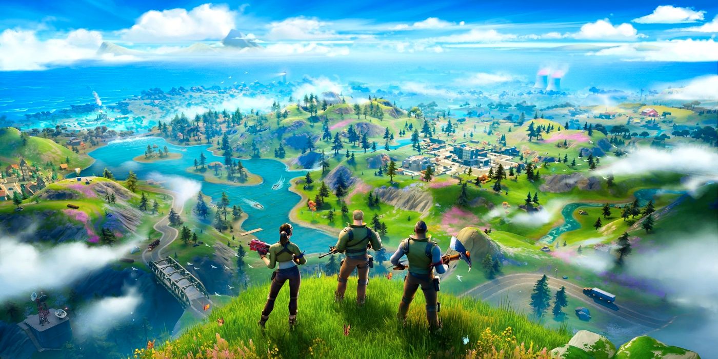 Fortnite Characters Overlooking Cliff