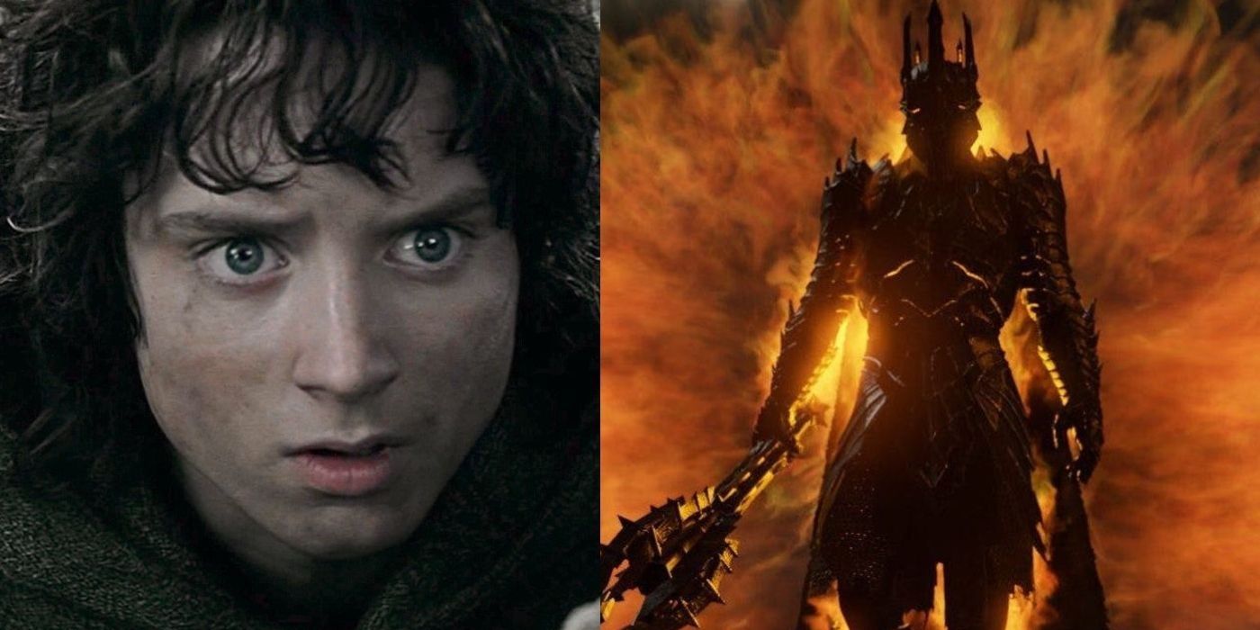 Frodo und Sauron aus „Herr der Ringe 1“ beschnitten