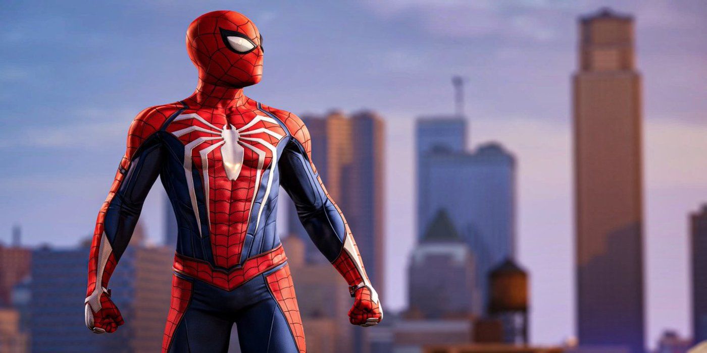 Marvels Spider Man Peter lítur yfir borgina