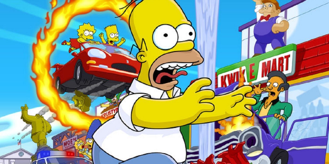 Simpsons Hit And Run Key Art -peli
