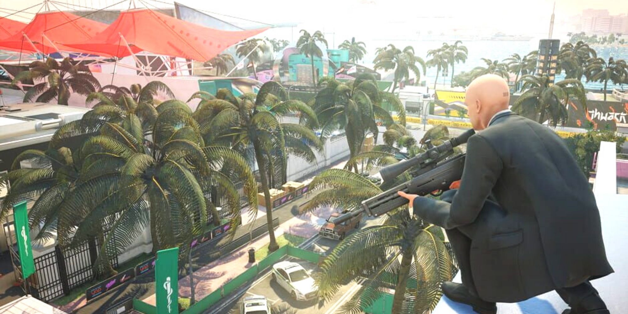 Hitman 2 Agent 47 Scouting Miami With Sniper Rifle 1