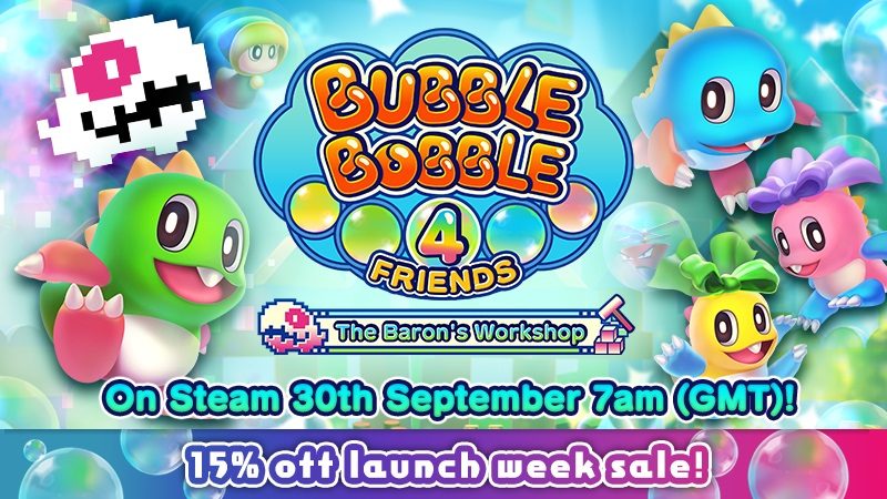 Bubble Bobble 4 Friends: The Baron's Workshop Launches September 30