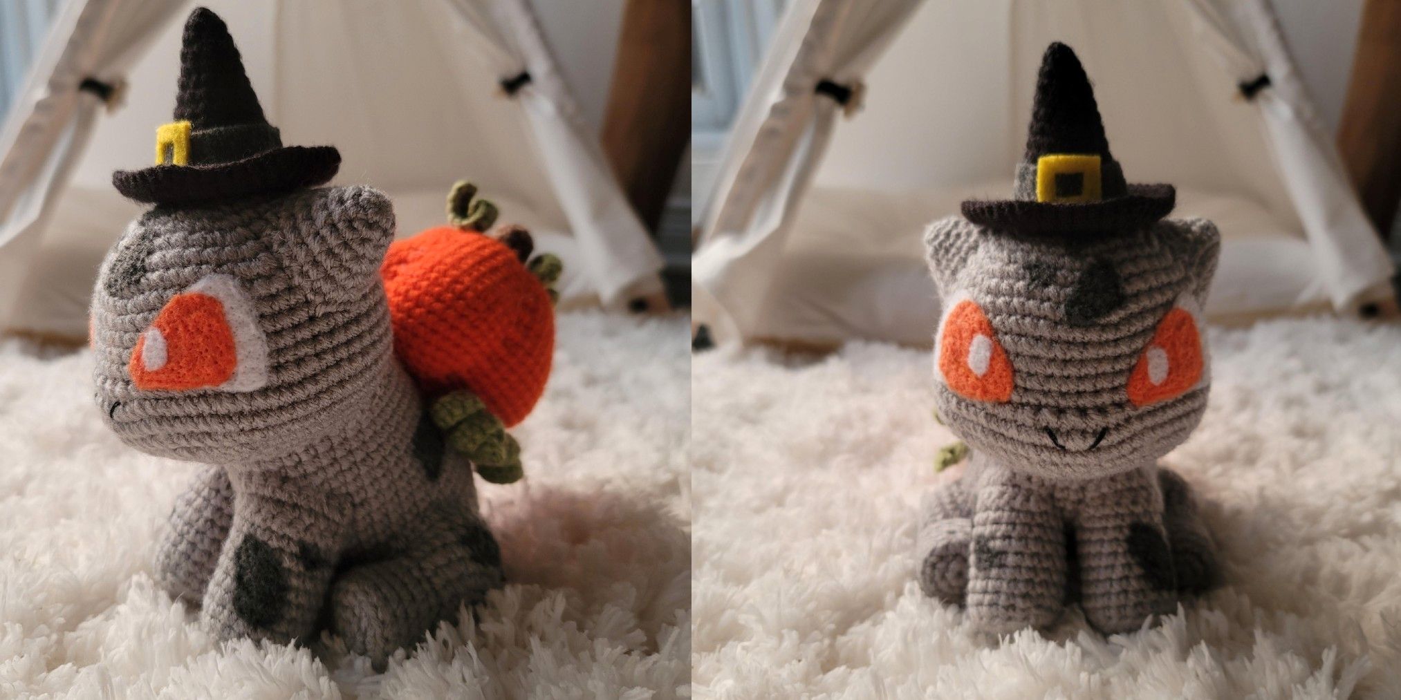 Crocheted Spooky Bulbasaur Pokémon 1