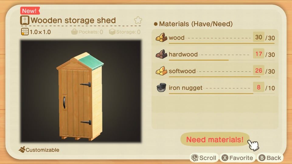 Animal Crossing Storage Shed DIY