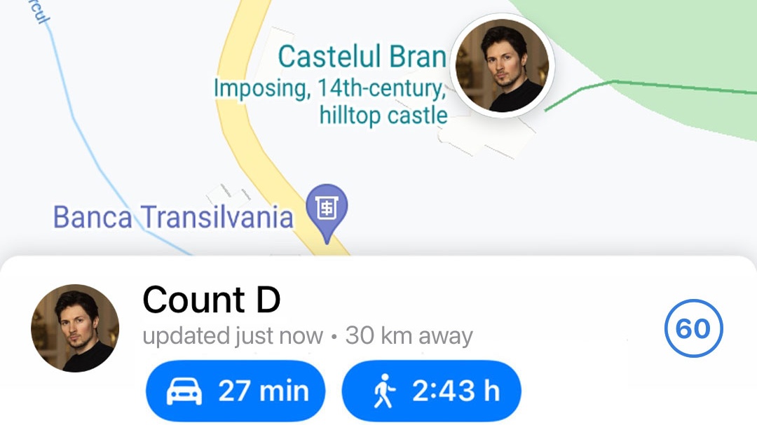Now transit time is easy to note on Telegram