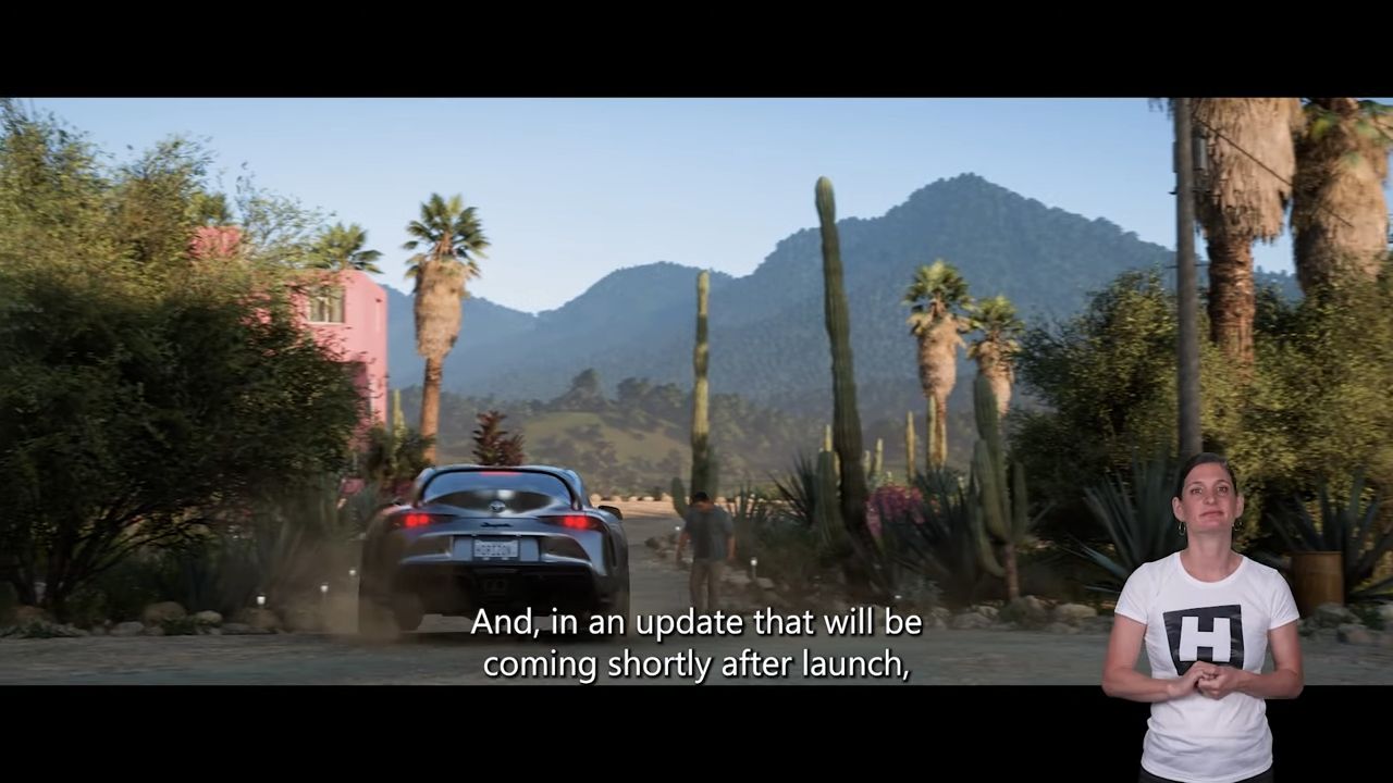 Tangkapan skrin bahasa isyarat Forza Horizon 5