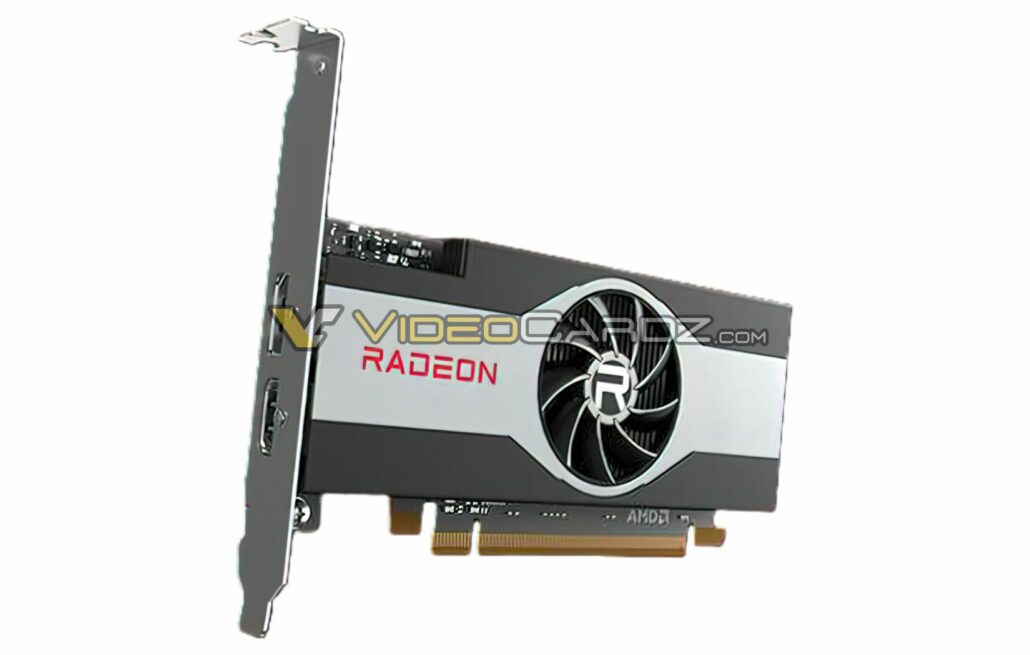 AMD Radeon RX 6400 „Navi 24 XL GPU“ vaizdo plokštės atvaizdas. (Vaizdo kreditai: „Videocardz“)