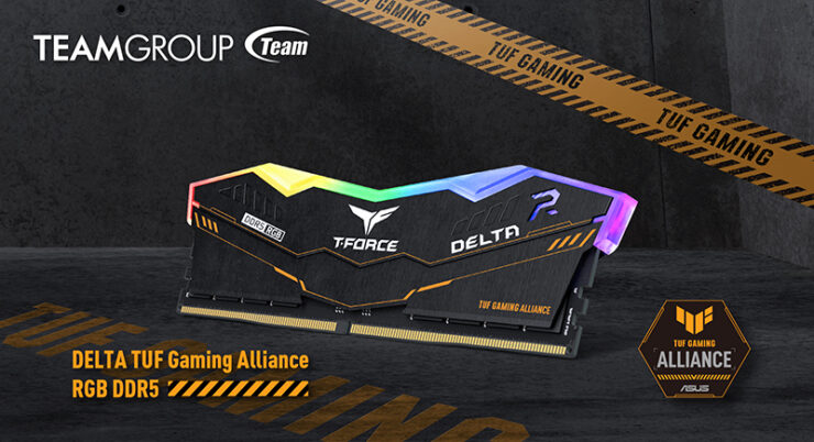 Az Asus Tuf Gaming Alliance Teamgroup T Force együttműködésében bemutatja a Delta Rgb Ddr5 játékmemóriát Az Industrys First Co márkájú Ddr5 memória 1 740x402.jpg