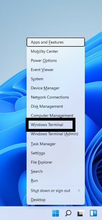 Open Windows Terminal
