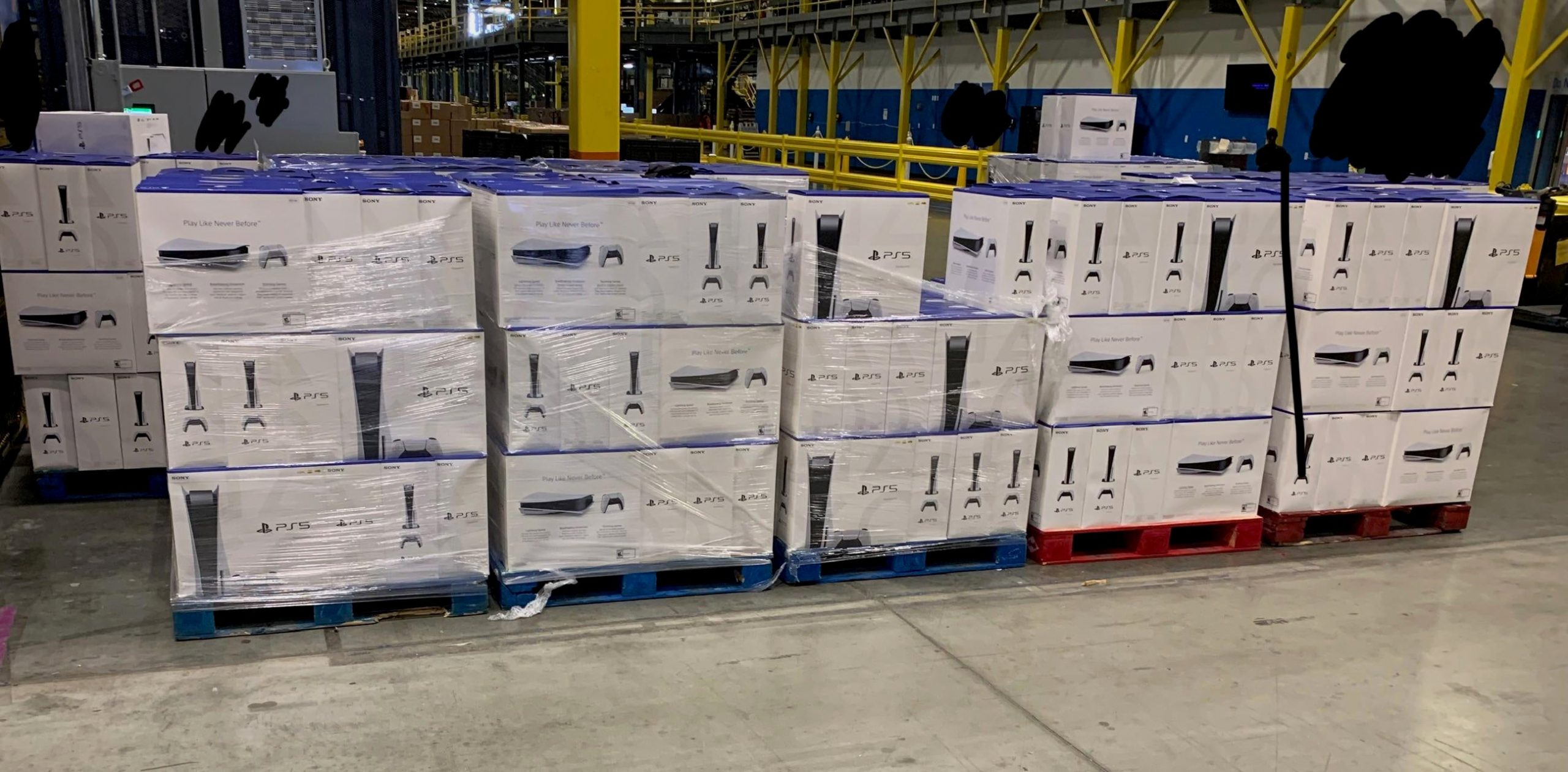 PS5 consoles in warehouse