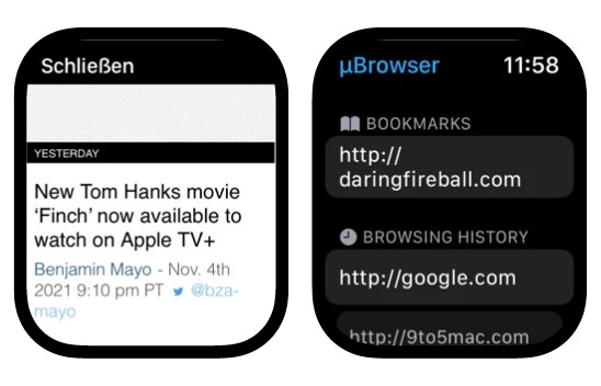 web browser for Apple Watch