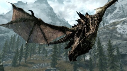 The Elder Scrolls Skyrim dragon ფრენისას