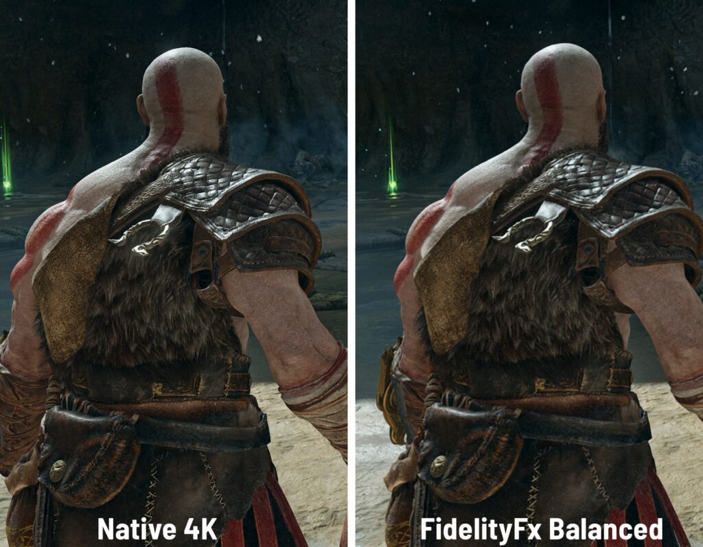 Comparația God of War PC FidelityFX