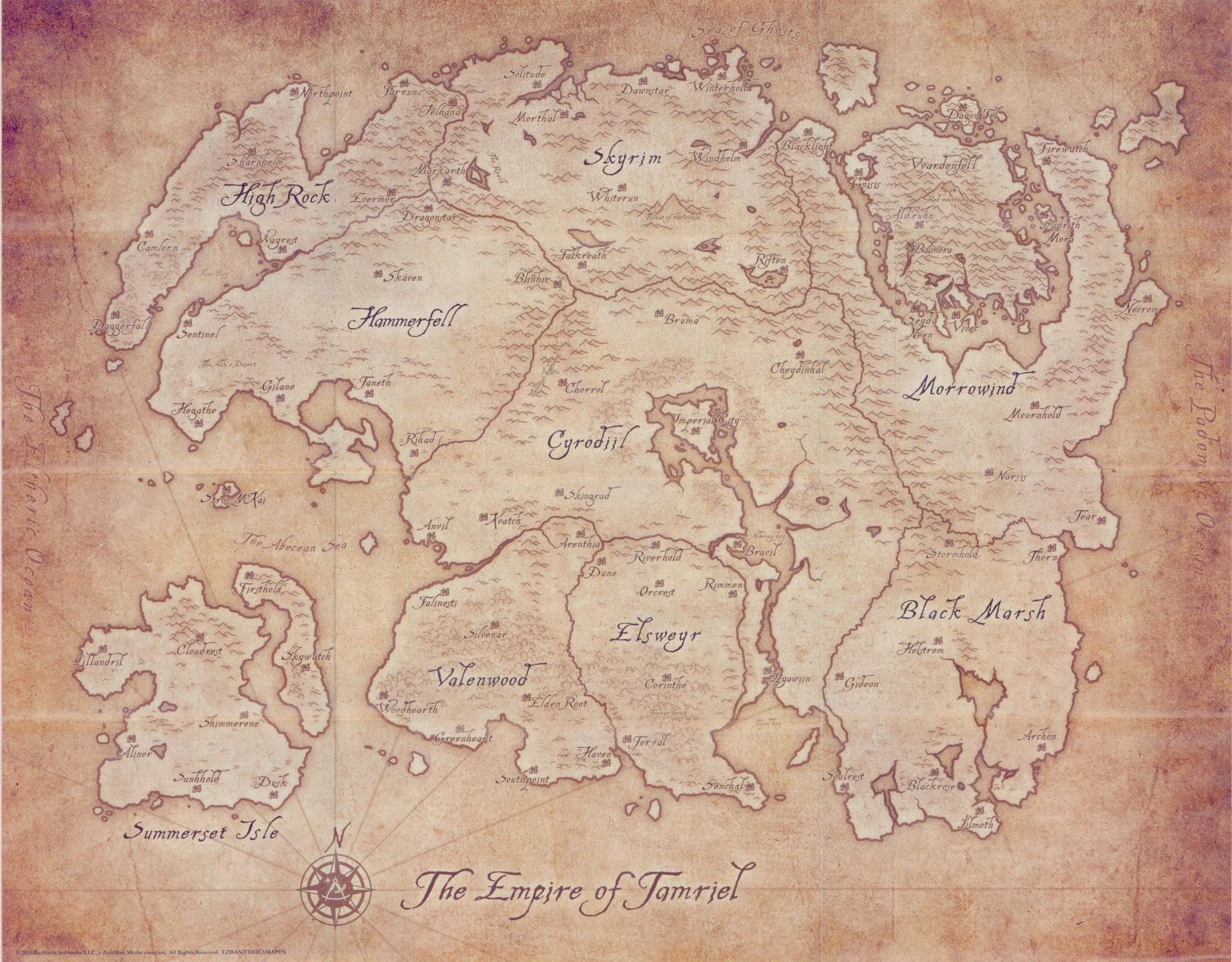 The Elder Scrolls თამრიელის რუკა