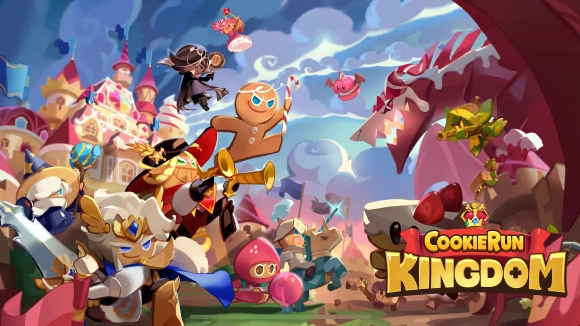 arte do reino de cookie run com alguns dos personagens do jogo
